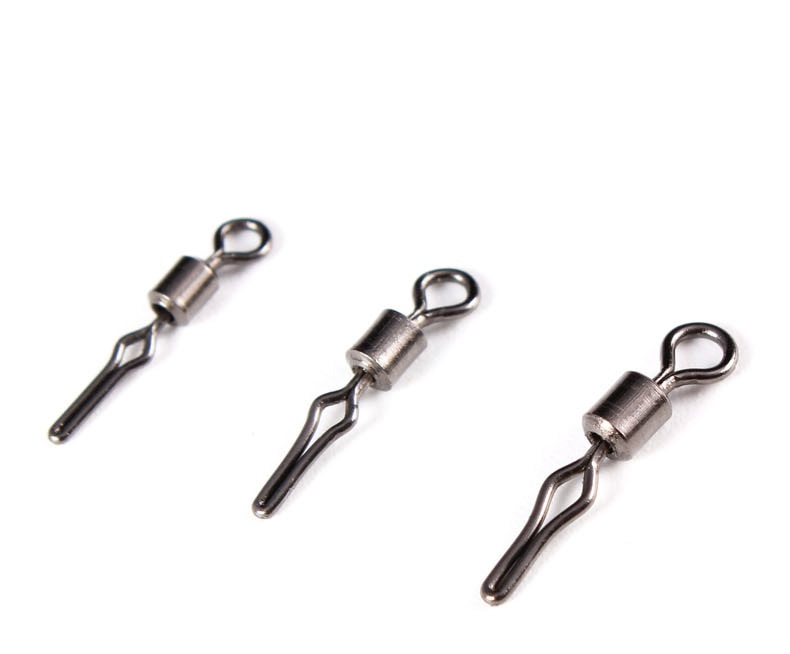 100pcs/box Swivel side line clip fishing tackle fishhooks and crap fishing connector fishing swivels with snap Accessorries