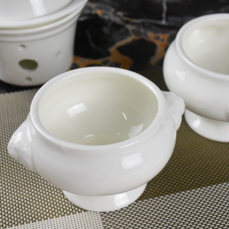 Hotel keramische servies Frans gebak bakken cup soep in een cup nest kom met cover stoofpot soep dessert