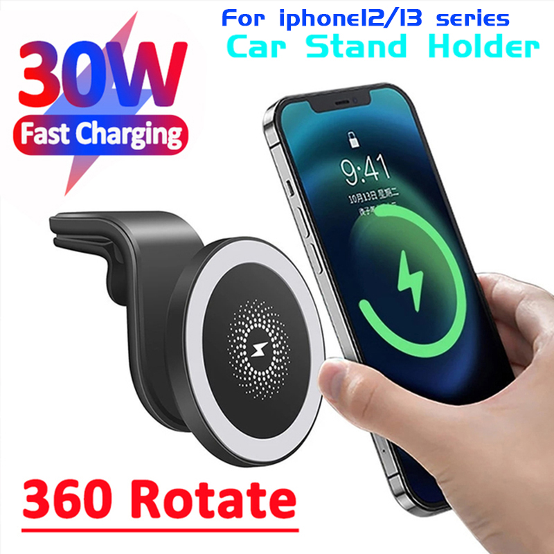 Magnetische Auto Draadloze Oplader Stand voor Magsafe IPhone 15 14 13 12 11 Pro Max Snel Opladen Magneet Mount Auto houder Accessoires: Default Title