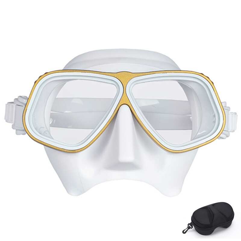 Apollo Ähnliche Legierung Rahmen Freies Tauchen Brille Maske Gläser Niedrigen Volumen 65cc Brille Tauchen tauchen Schnorcheln Nass Rohr Bausatz Ausrügestochen: Weiß Gold