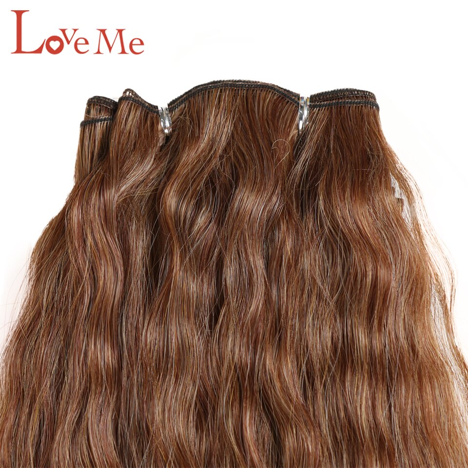 Love Me Afro Kinky Krullend Haar Bundels Extensions Ombre Bruin 28-30 Inch 120G Lang Haar Natuurlijke Synthetische hair Extensions