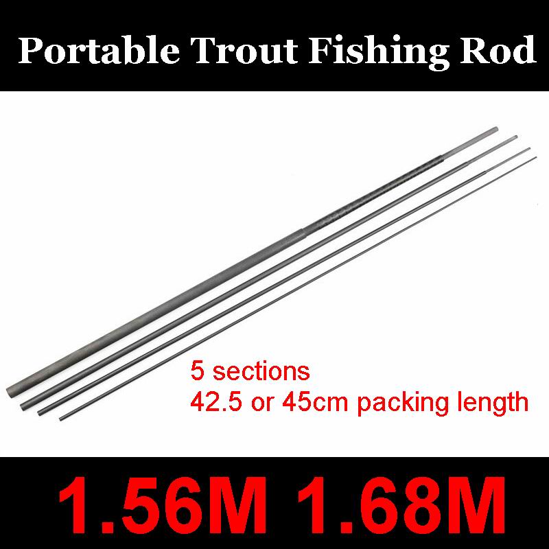 Yeanoon Portable Trout Fishing Rod Blanks 5 Sections 1.56M 1.68M 1.2MM-8.1/8.2mm Weight 22/23g Packing Length 42.5/45cm
