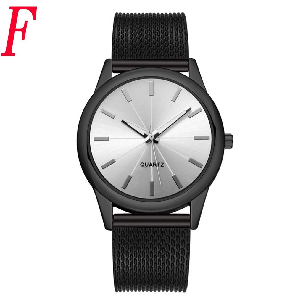 minimalistisch Männer der Ultra Dünne Uhren Einfache Männer Geschäft Edelstahl Gittergewebe Gürtel Quarzuhr Relogio Masculino: F