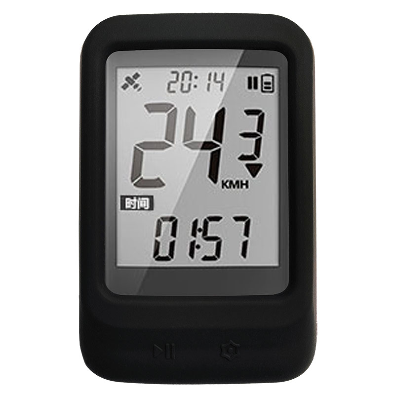 Étui en Silicone pour ordinateur de vélo igsport IGS130, protection d&#39;écran, GPS: 1pc Black With Film