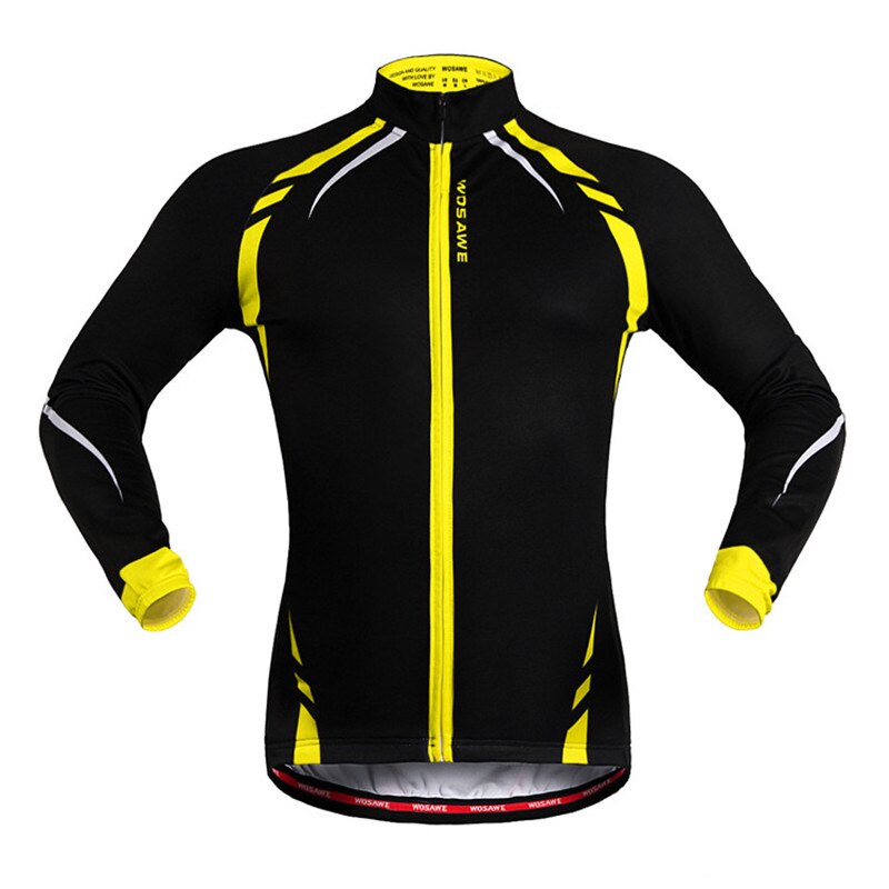 Termisk fleece cykeljakke forår efterår cykeltøj chaqueta mtb cykel vindjakker mænd kvinder vindtæt cykeljakke: Gul / S