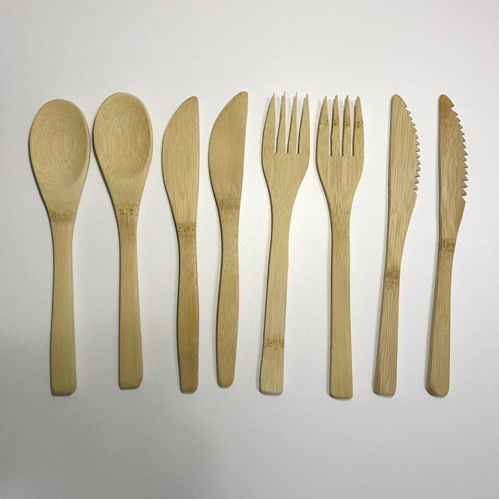 Conjunto de Talheres de bambu
