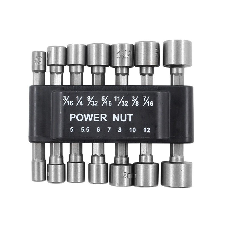 9/14pcs 5 To 13mm Hexagonal Shank Hex Nut Socket 1/4" Screw Metric Driver Tool Set Adapter Drill Bit