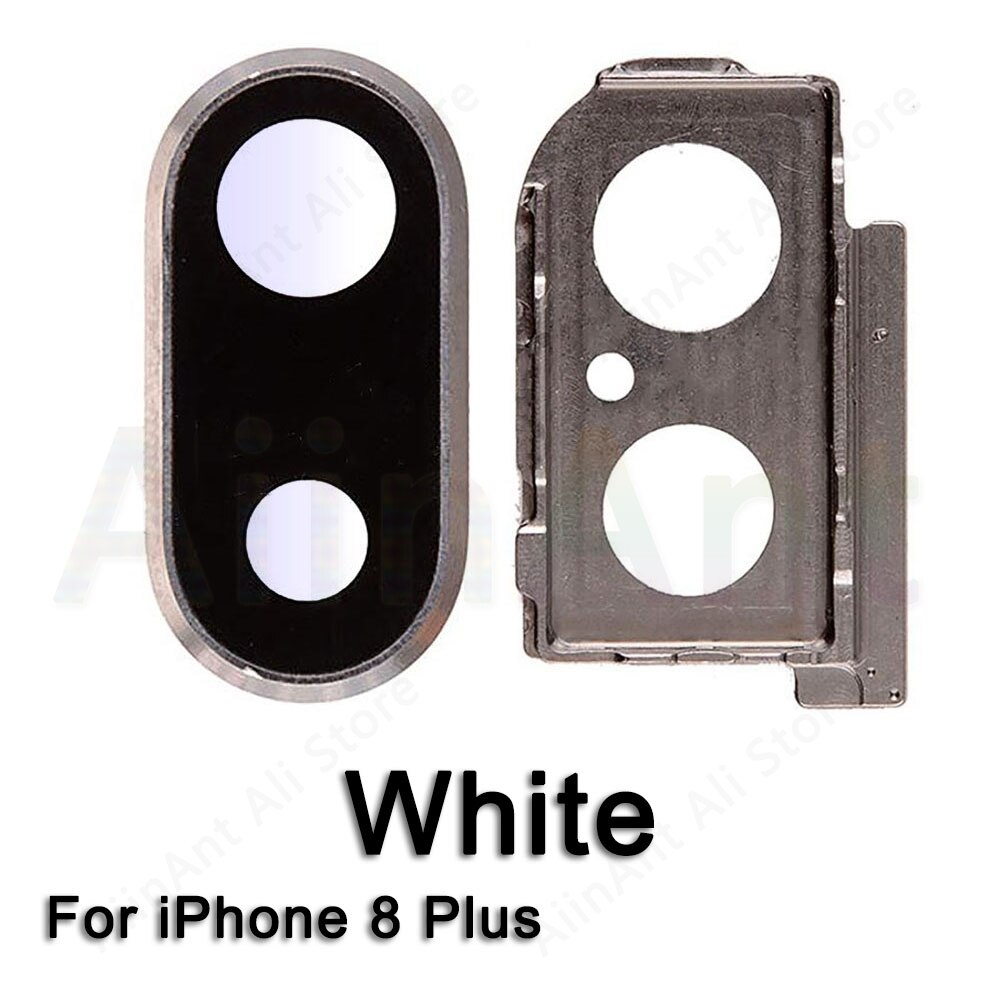 Originele Sapphire Crystal Back Achteruitrijcamera Glas Ring Voor iPhone 7 8 Plus Camera Lens Ring Cover Reparatie Onderdelen: i8 Plus White