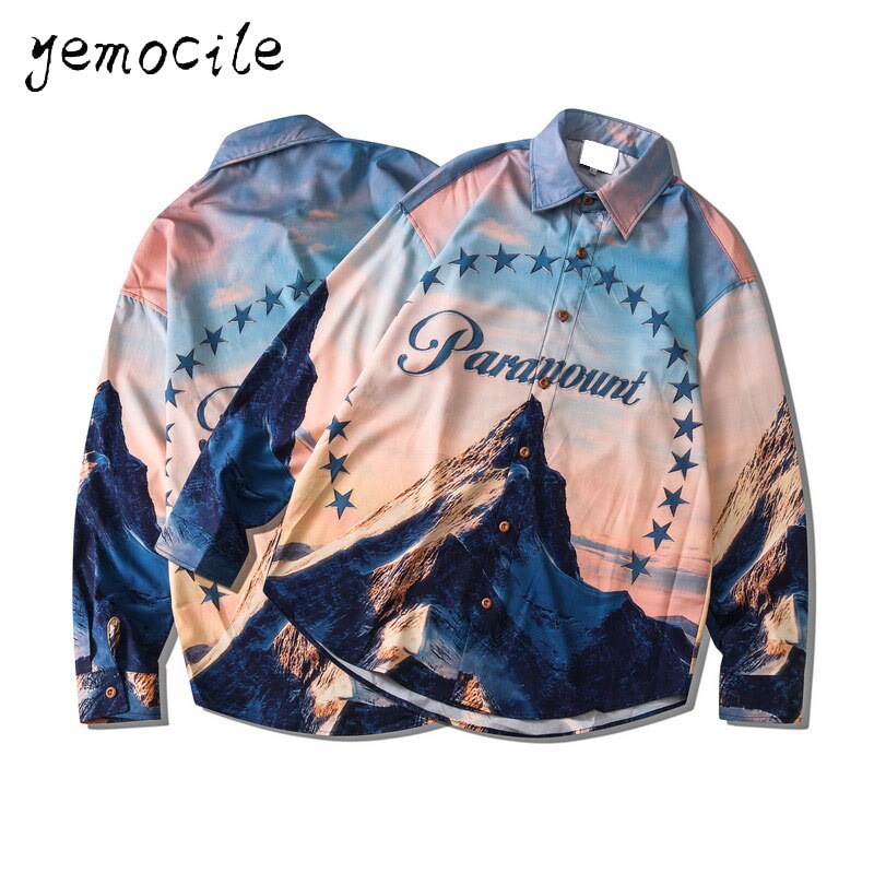 Flamme Gedruckt Hemd Paare Tragen Lässige Männer Frauen Hemden Harajuku Hüfte hüpfen Streetwear verlieren Langarm Blusen StreetWear: MCS05 / S