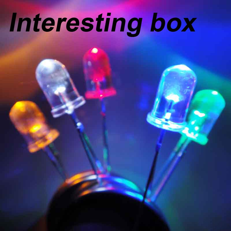 5mm LED light-emitting diode transparent white blue red highlight multi-color electronic DIY
