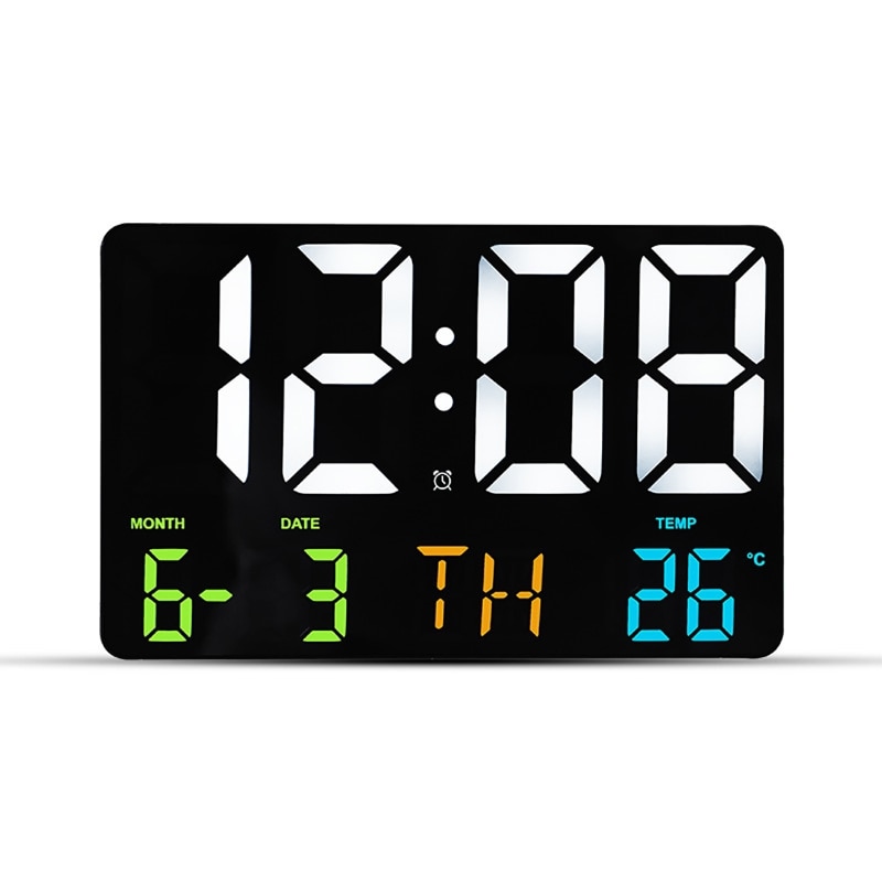 LED Digital Wall Clock Large Screen Electronic Clock Simple Living Room Multiple Alarm Clocks Wall Clock with Remote Control