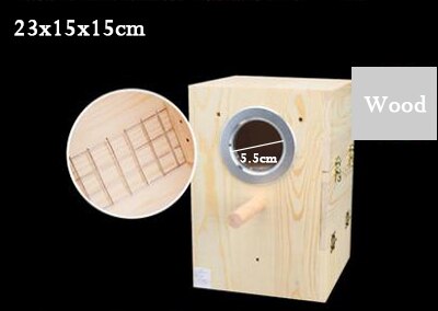 Parrot Parakeet Wooden Bird Breeding Box Eco-friendly Protect Eggs Incubator Warm Bird Nest For All Mini Birds Cage Accessories: L size right hanging