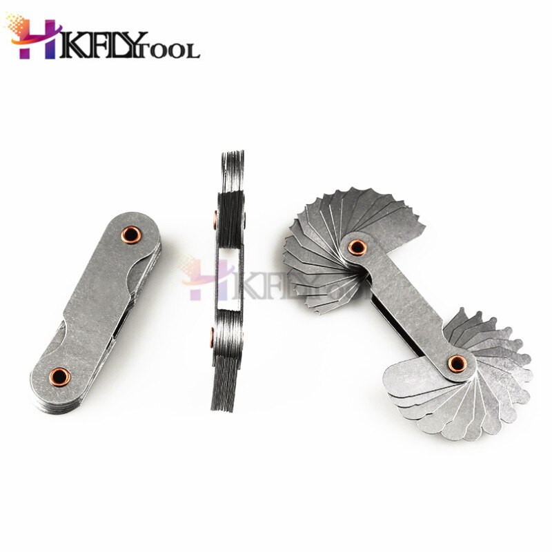 4 st radie mätare rostfritt stål  r1-6.5/r7-14.5/r15-25/r26-80mm konkava konvex båge silver ton mätverktyg