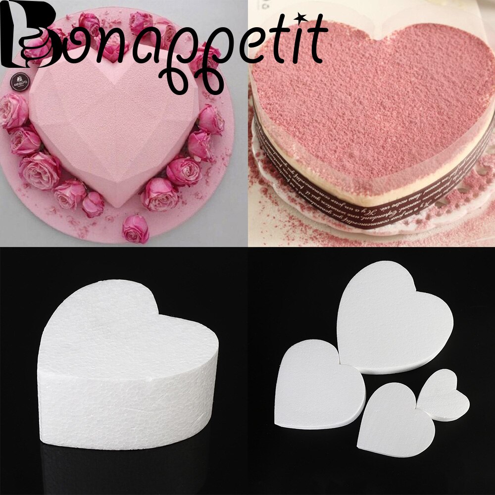 4/6/8/10 inch DIY Practice Model Cake Foam Mold Sugarcraft Dummy Party Heart Shaped Polystyrene Styrofoam Kitchen Accessories