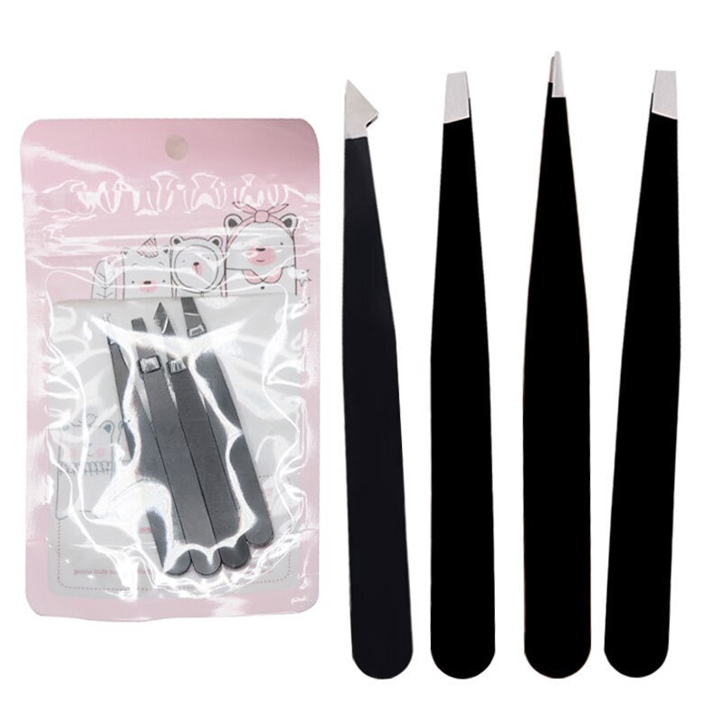 Ensemble de pincettes en acier inoxydable antistatique, outils d'entretien, ciseaux de beauté, pincettes de précision, outils de réparation pour sourcils 4/5 pièces
