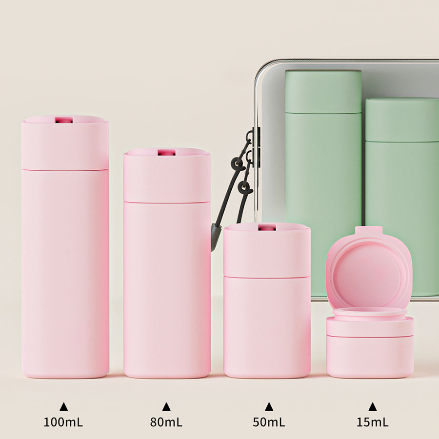 Botellas dispensadoras de maquillaje hidratante, Lociones portátiles, champús, viajes, rellenables, botellas vacías exprimidas