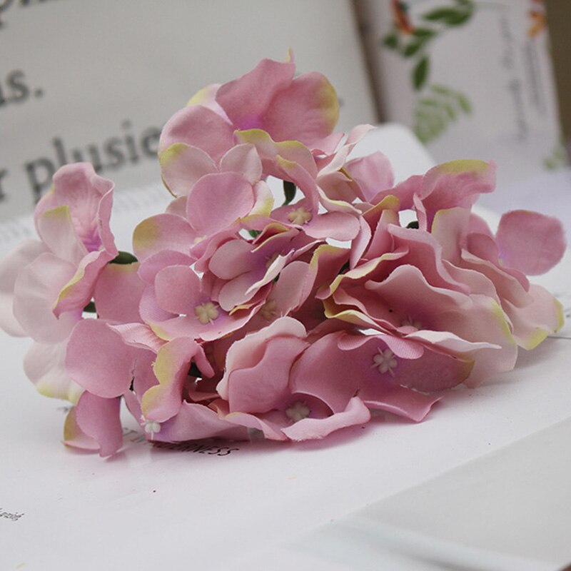 Flores artificiais da seda da flor do buquê da hortênsia com haste livre para o presente da decoração do casamento da casa jan88: lilac