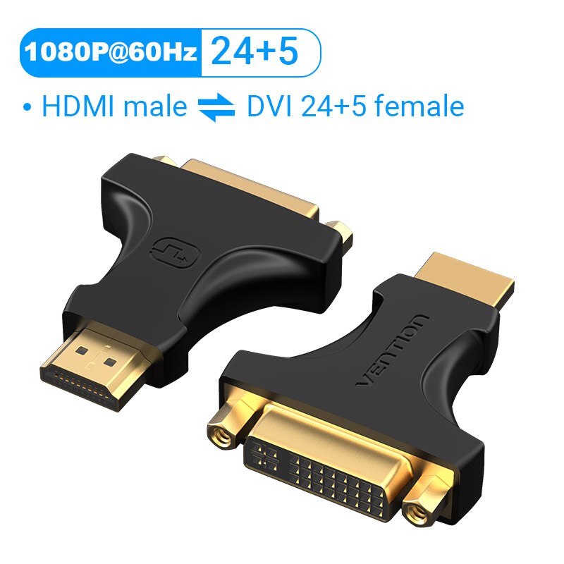 Vention-adaptador HDMI a DVI, convertidor bidireccional DVI-D 24 + 1 macho a hembra, Conector de Cable para PC, PS4, TV Project: AIKB0