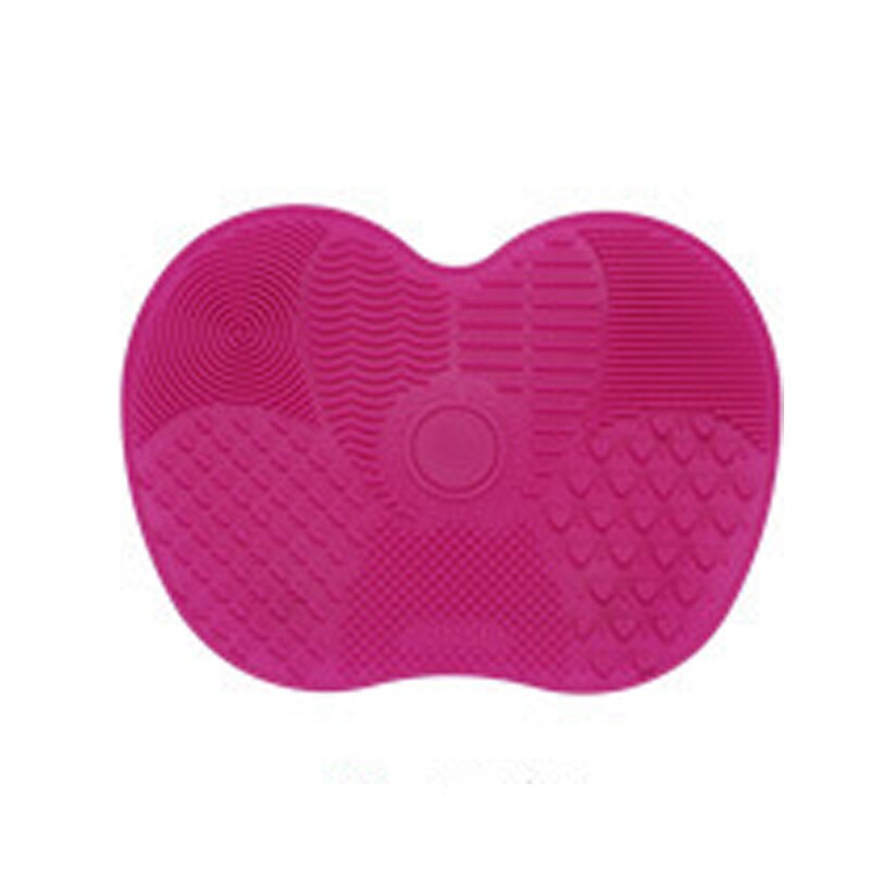 1 Pc Make-Up Borstel Pad Siliconen Brush Cleaner Mat Cosmetische Make Up Borstels Wassen Little Scrubber Board Schoon Wassen tool: rose red