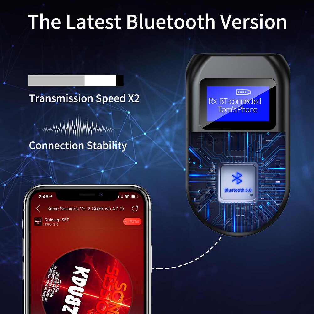 Scherm Zender Ontvanger Bluetooth Lage Latency Audio Adapter Kantoor Zorgzame Computer Benodigdheden Voor Auto