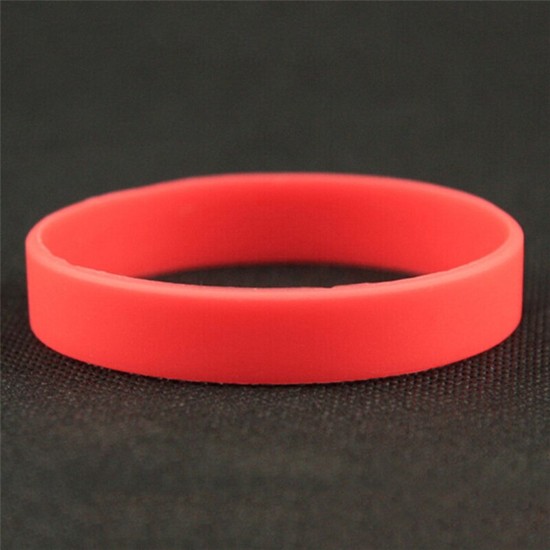 Silicone Rubber Wristband Flexible Wrist Band Cuff Bracelet Sports Casual Bangle For Women Men: Red