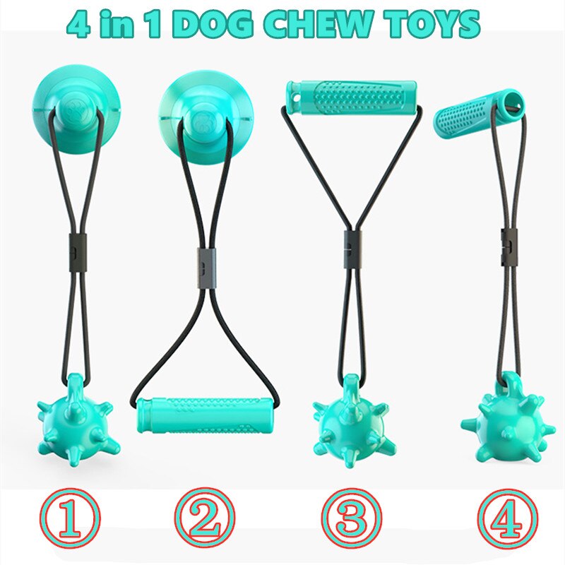 Dog Toys Suction Tug Interactive Ball Toys Puppy Teething Chew Toothbrush Pet Supplies Products for Small large Dogs