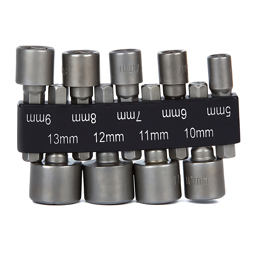 9/14 Stuks Zeskant Dopschroef Mof Nozzles Moer 1/4 "Schroevendraaier Bit Set 5-13Mm Schroevendraaier Set Vaste Boor Set Handgereedschap: Rose