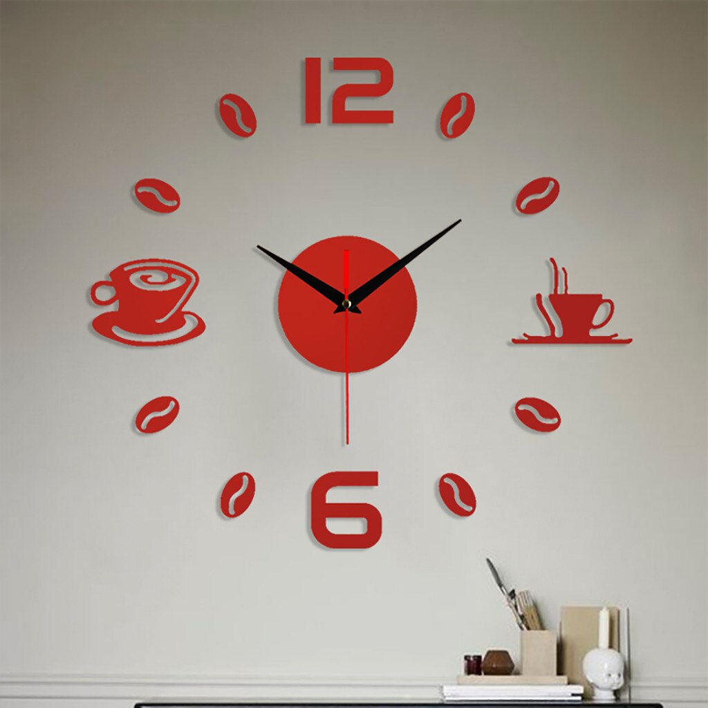 3d Diy Large Wall Clock Modern Frameless Diy Wall Mute Clock 3d Mirror Surface Sticker Home Office Decor 80x80 Clocks Dec: D
