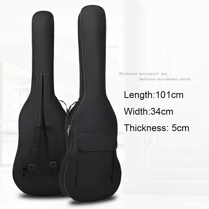 Oxford Fabric Electric Guitar Gig Bag Double Straps Pad 5mm Cotton Thickening Soft Bag Cover Waterproof Backpack