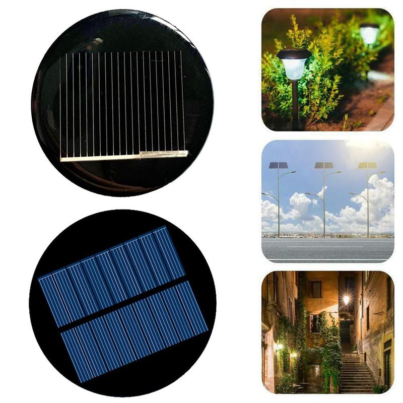 Round Black Solar Panel Polycrystalline Silicon Glue Diy Powered For Charging Dc Models Batteries And Board Cellphone S C2O2
