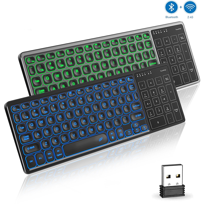 Backlight Bluetooth Draadloos Toetsenbord Met Touchpad Ergonomisch Toetsenbord Voor Android Windows Desktop Pc Tv Box 78 Toetsen