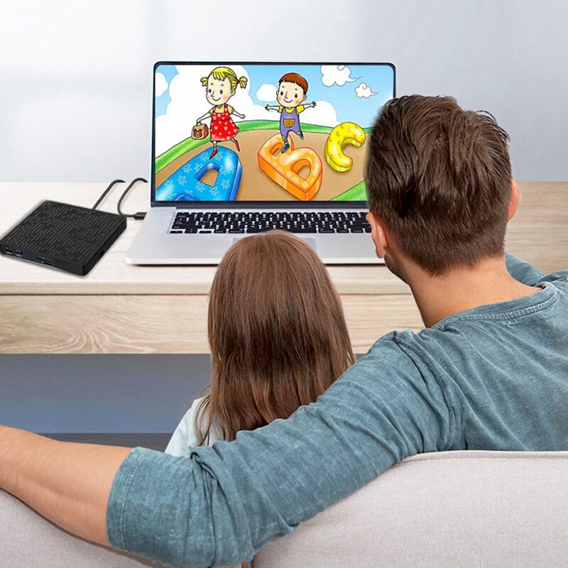 Zewnętrzny napęd DVD USB 3.0 typu C przenośny Hub palnika CD/Dvd dla komputerów Mac Windows Linux na laptopa