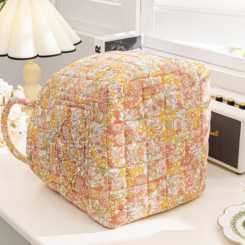 Women Large Capacity Fabric Sweet Floral Storage Baskets Laundry Baskets with Easy Carry Handles Laundry Hampers Home Decoration