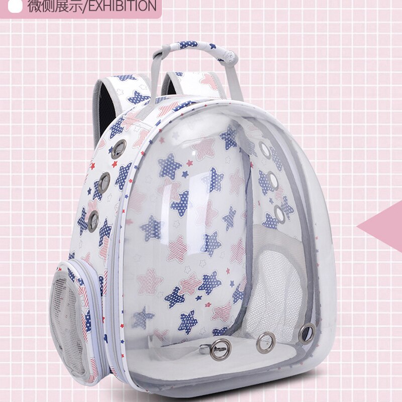 Star-Bolsa de transporte portátil para mascotas, bolso de mano transpirable con de cápsula espacial transparente, impermeable, mochila de viaje para exteriores, perros pequeños
