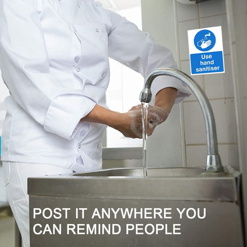 Use Hand Sanitiser Sign 150mm x 200mm Anti-virus Notice Sign,Wash Hands and Use Hand Sanitizer to Prevent The Spread of