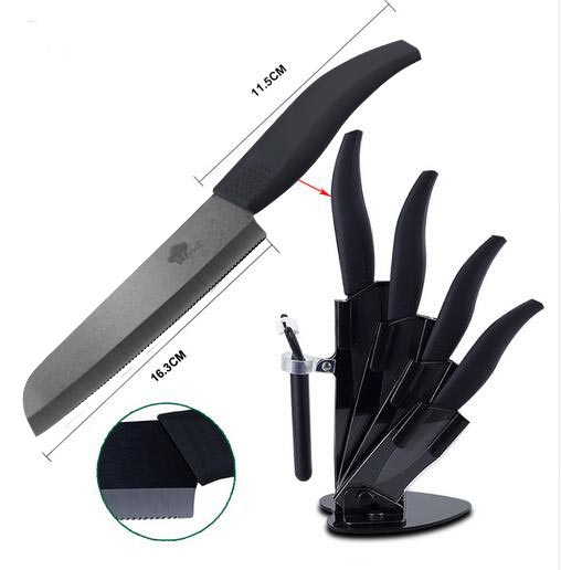 Keramik Messer Küche 3 4 5 6 Zoll Koch Utilityw Halfter Schäler Weiß Zirkonia Klinge Obst Gemüse Kochen Werkzeug 4 stück einstellen: 3456 Brot Messer