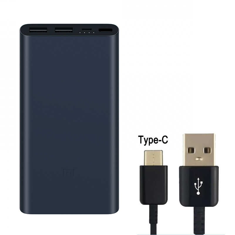Original 10000mah Xiaomi Mi Power Bank 2 External Battery Bank 18w Quick Charge Powerbank 10000 With Dual Usb Output For Phone: Black Add TypeC
