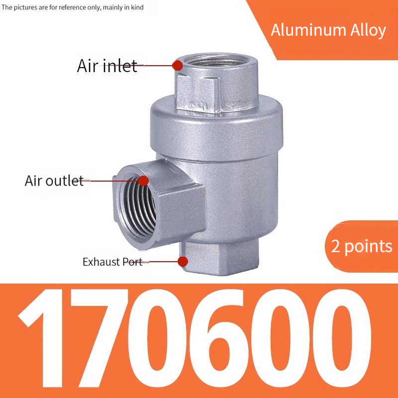 XQ-válvula neumática de escape rápido, 1 piezas, 1/4 ", 3/8", 1/2 ", 170600 171000 171500, válvula auxiliar de aluminio: Transparente