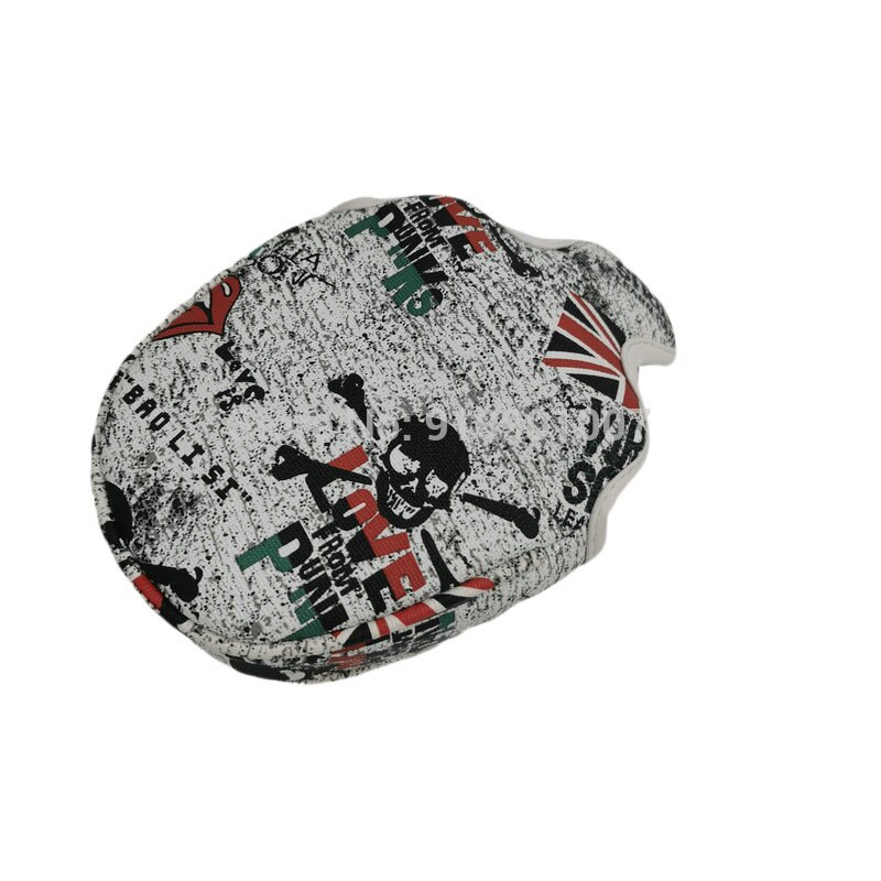Golf Mallet Putter Head Cover Headcover PU Leather White Skull Magnetic Closure