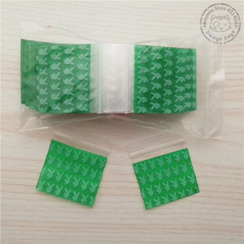 175175 Play Boy Bunny Groene Mini Baggies Ziplock 50 100 Print Reclosable Tassen 1.75 "X 1.75" M015