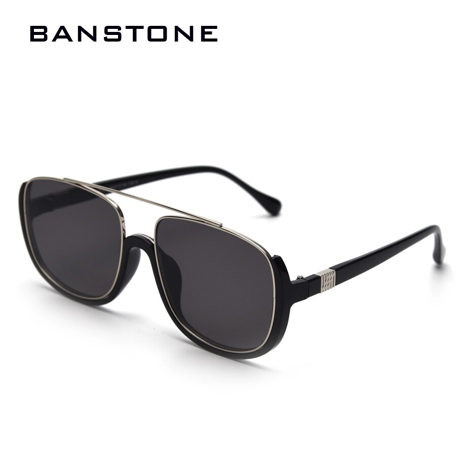 BANSTONE Mode Moderne Klassieke Vierkante Stijl Metalen Zonnebril Vrouwen Vintage Brand Zonnebril Oculos De Sol