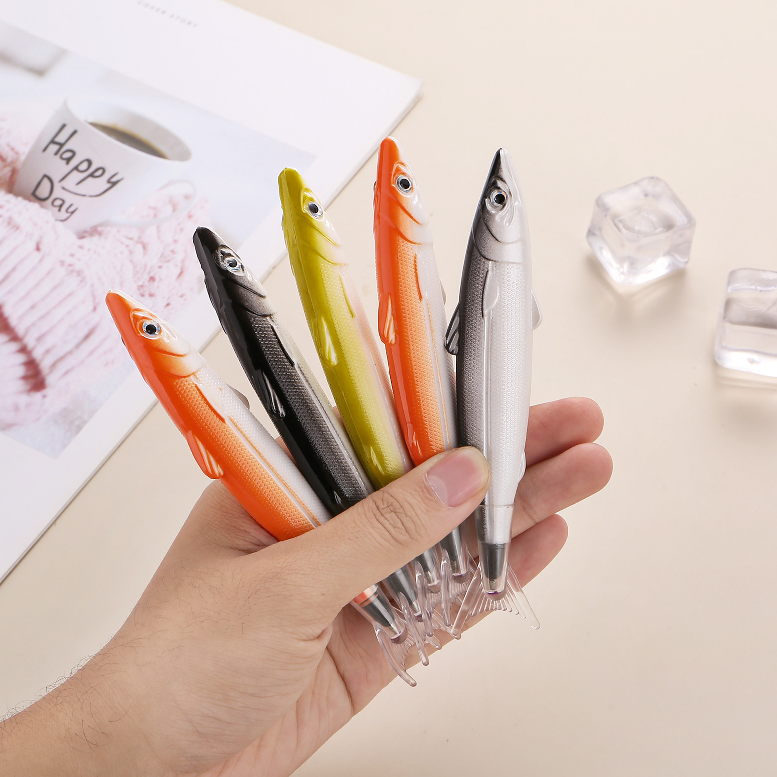 2Pcs Ozean Fisch Kugelschreiber 0,5mm Kreative Lustige Gel Stift Student Schule Büro Schreibwaren