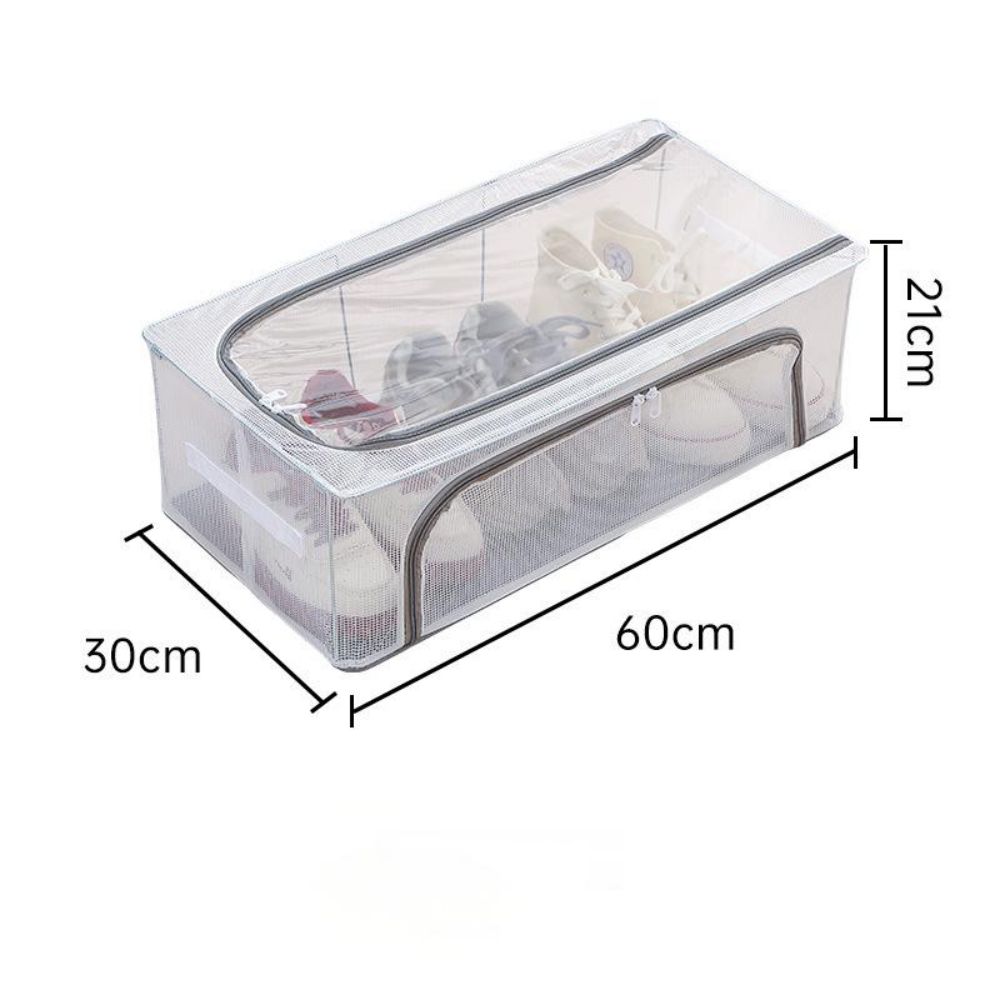 Caja De almacenamiento De Zapatos plegable para el hogar, gran capacidad debajo De la cama, Zapatero Organizador De Zapatos, Zapatero para habitación: Azul