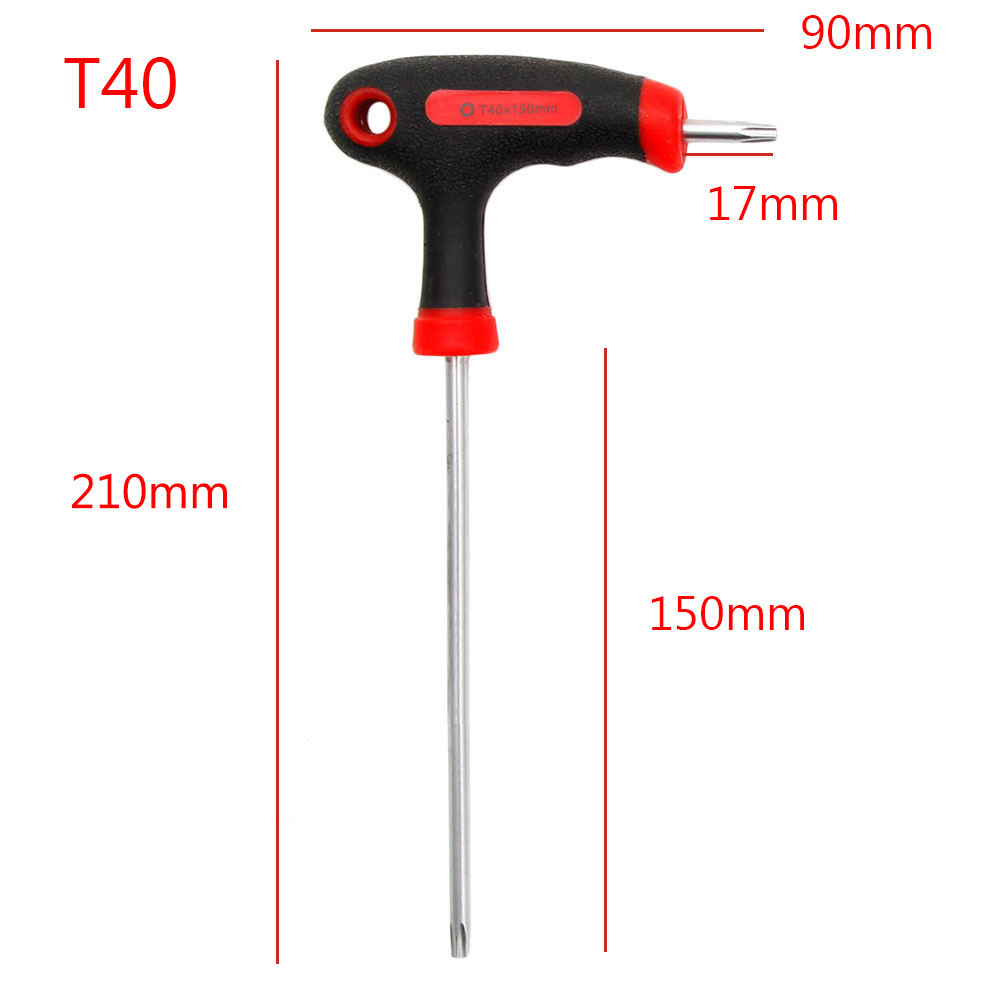 T-Handle Grip Torx &amp; Hex Allen Key Screwdriver Driver Tool T10/15/20/25/30/40: T40