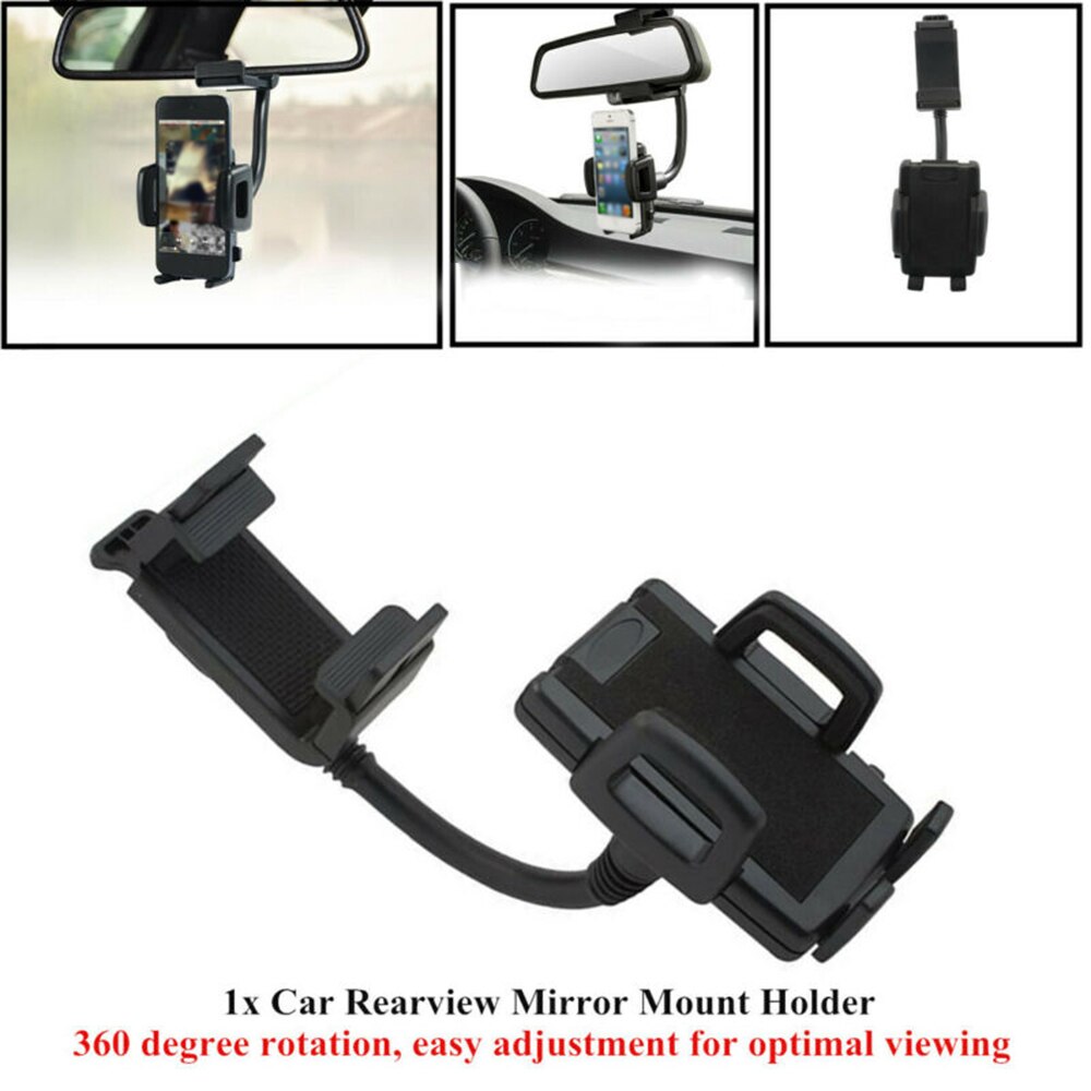 Para el GPS del teléfono de 360 grados soporte Universal para automóvil espejo retrovisor para coche titular Duable