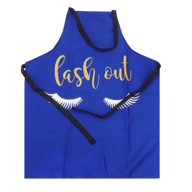 Bronzing Eyelash Pattern Grafted false eyelash Apron Women Adult Home Cooking Baking Cleaning Aprons Bibs Kitchen tools: Silver