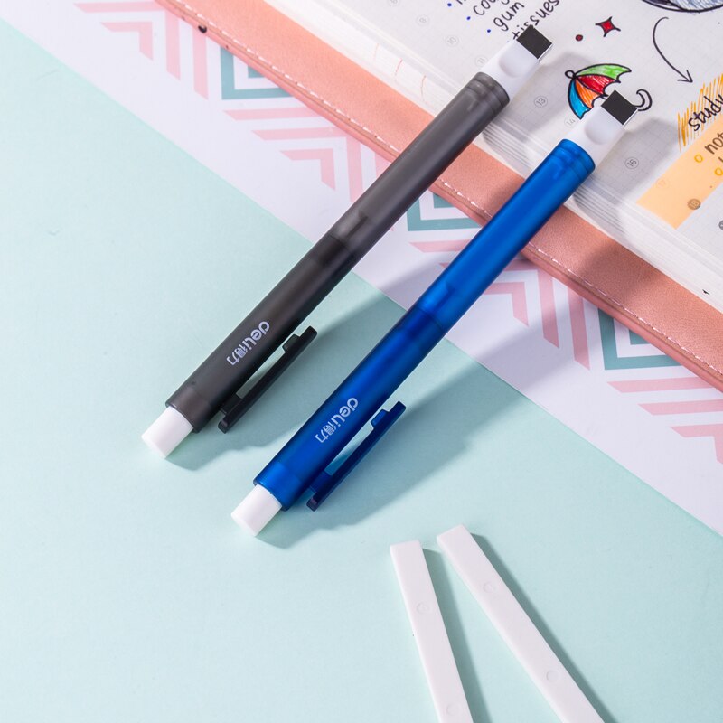 Deli Correction Supplies Pencil Rubber Retractable Press Eraser School Stationery Erasers for Kids writing 71098