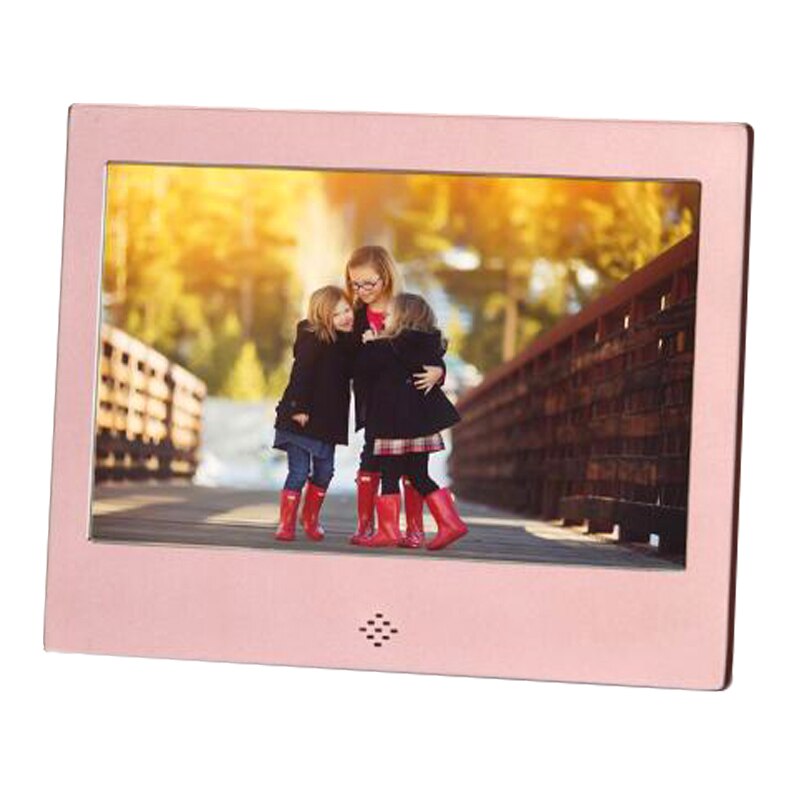 7 polegada de metal led digital photo frame vídeo música calendário relógio jogador 1024x600 resolução com controle remoto
