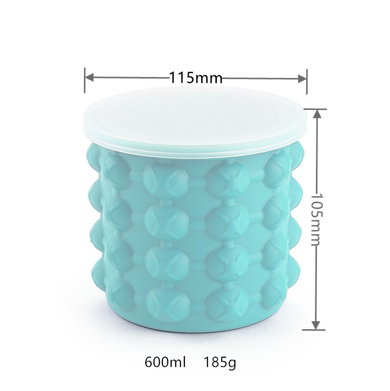 Ice Cube Maker Silicone Bucket Durable Drink Beer Wine Rapid Cooling Storage Champagne Drinking Whiskey Freeze Seaside Tools: Sky blue B