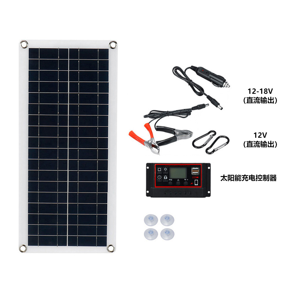 Cargador y mantenedor de batería Solar de 1000W y 12 V, Kit de carga de Panel Solar portátil de 12 voltios para coche, barco automotriz, RV, marino: Negro